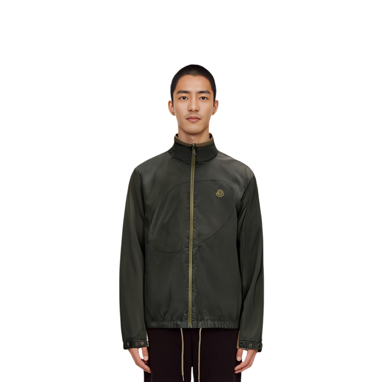 Cheap 蒙克莱SS23环保标志立领夹克 男士深绿色 I10911A00137539ZD83B