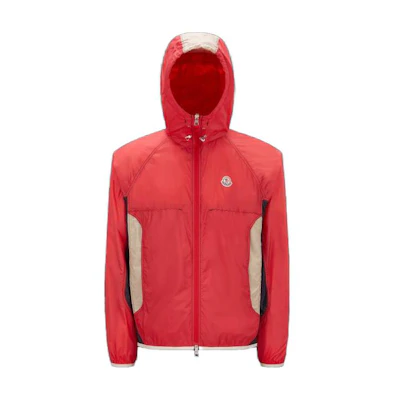 Moncler SS23 Color-Block Zip-Up Hoodie Jacket Red . I10911A0014968953P47