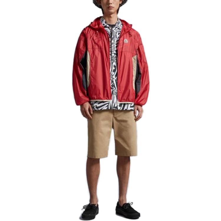 Lookbook Moncler SS23 Color-Block Zip-Up Hoodie Jacket Red . I10911A0014968953P47