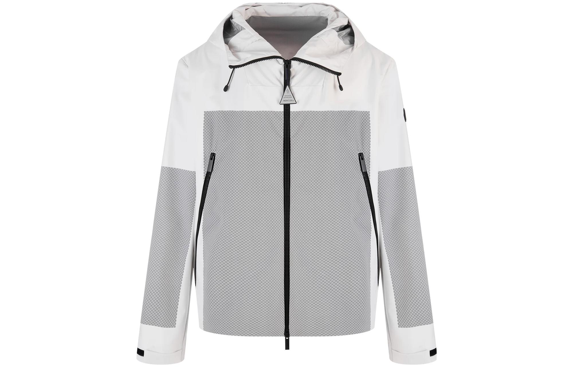Moncler SS23 Colorblock Hooded Zip-Up Jacket White () 1A00106539MS04A