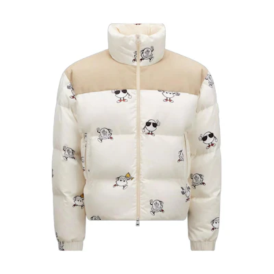 Moncler SS23 Colorblock Print Quilted Down Jacket Beige Unisex. I10911A00085596MSF04