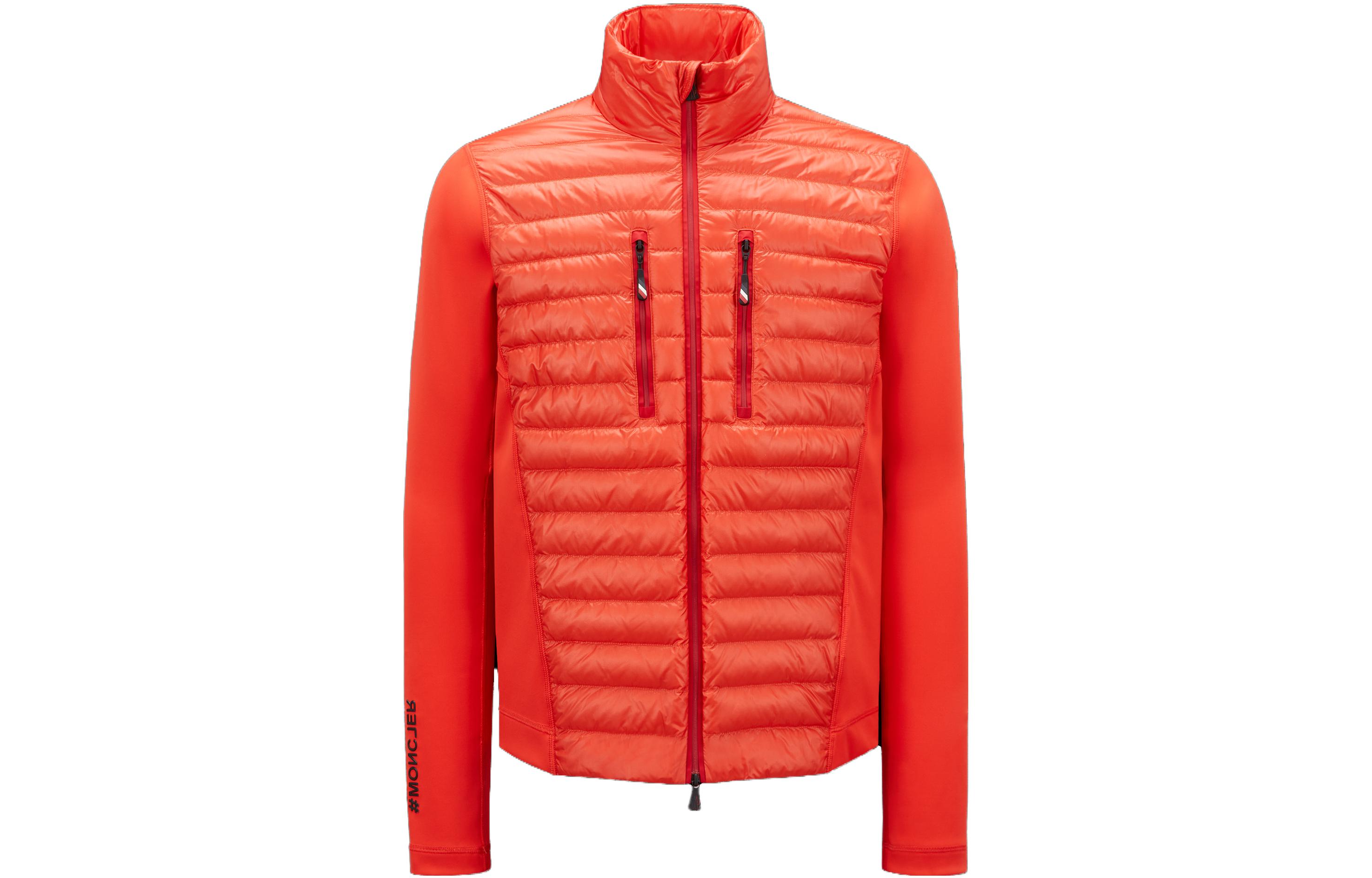 Moncler SS23 DAY-NAMIC Red Puffer Jacket with Zipper and Colorblock Design I10978G00006829H7421