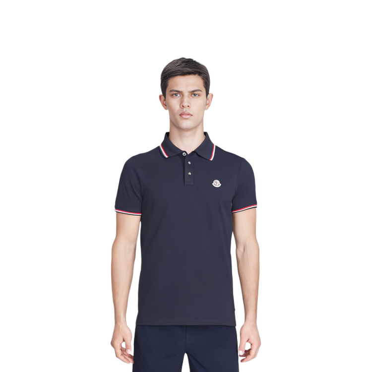 Moncler SS23 Embroidered Letter Polo Shirt Navy Blue 8A70300-84556-77X 圖 3