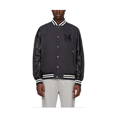 Moncler SS23 Embroidered Logo Trim Snap-Closure Jacket Black ( Long Sleeve) I10911A0001654A91999