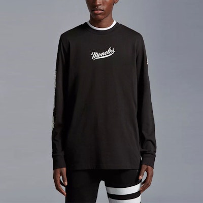 Moncler SS23 Graphic Print Crewneck Long Sleeve T-Shirt Black I10918D000018390T999 Lookbook Moncler SS23 Graphic Print Crewneck Long Sleeve T-Shirt Black I10918D000018390T999