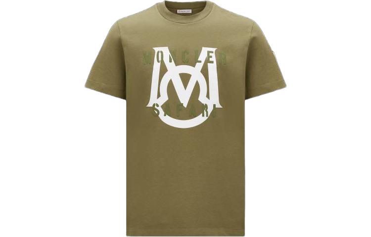 Buy Moncler SS23 Green Logo Print Crewneck Regular Fit Short Sleeve T-Shirt I10918C000518390T875