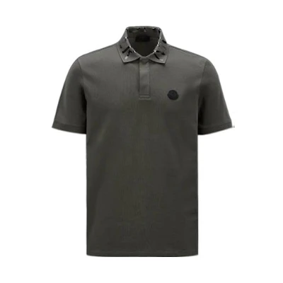 Moncler SS23 Green Logo Print Short Sleeve Polo Shirt I10918A0000484673890