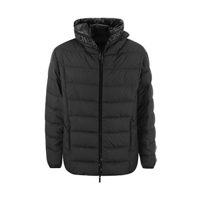 Moncler SS23 Hadar Full-Zip Hoodie Black Puffer Jacket Black I10911A00026596IU999