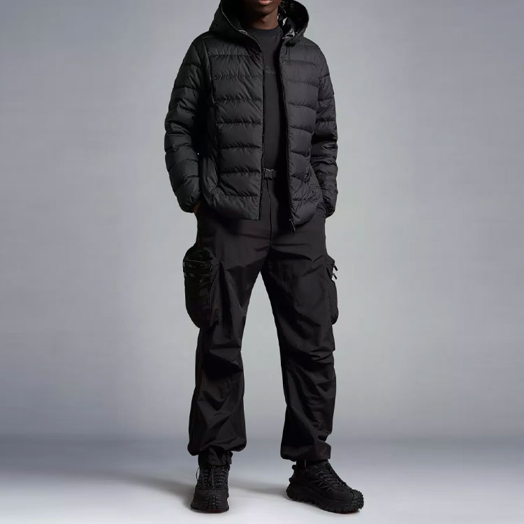 Moncler SS23 Hadar Full-Zip Hoodie Black Puffer Jacket Black I10911A00026596IU999 圖 3