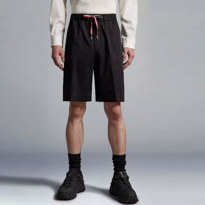 Moncler SS23 High-Waisted Casual Black Drawstring Shorts I10912B0000357448999 Purchase Moncler SS23 High-Waisted Casual Black Drawstring Shorts I10912B0000357448999