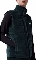 Purchase Moncler SS23 Jantzen 燈芯絨羽絨背心 深綠色 標誌貼章 I20971A0000854AL0897
