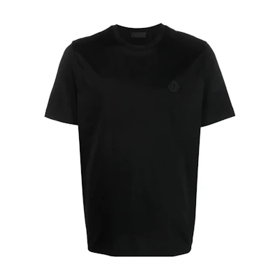 Moncler SS23 Logo Patch Crew Neck Short Sleeve T-Shirt Black I10918C000558390Y999