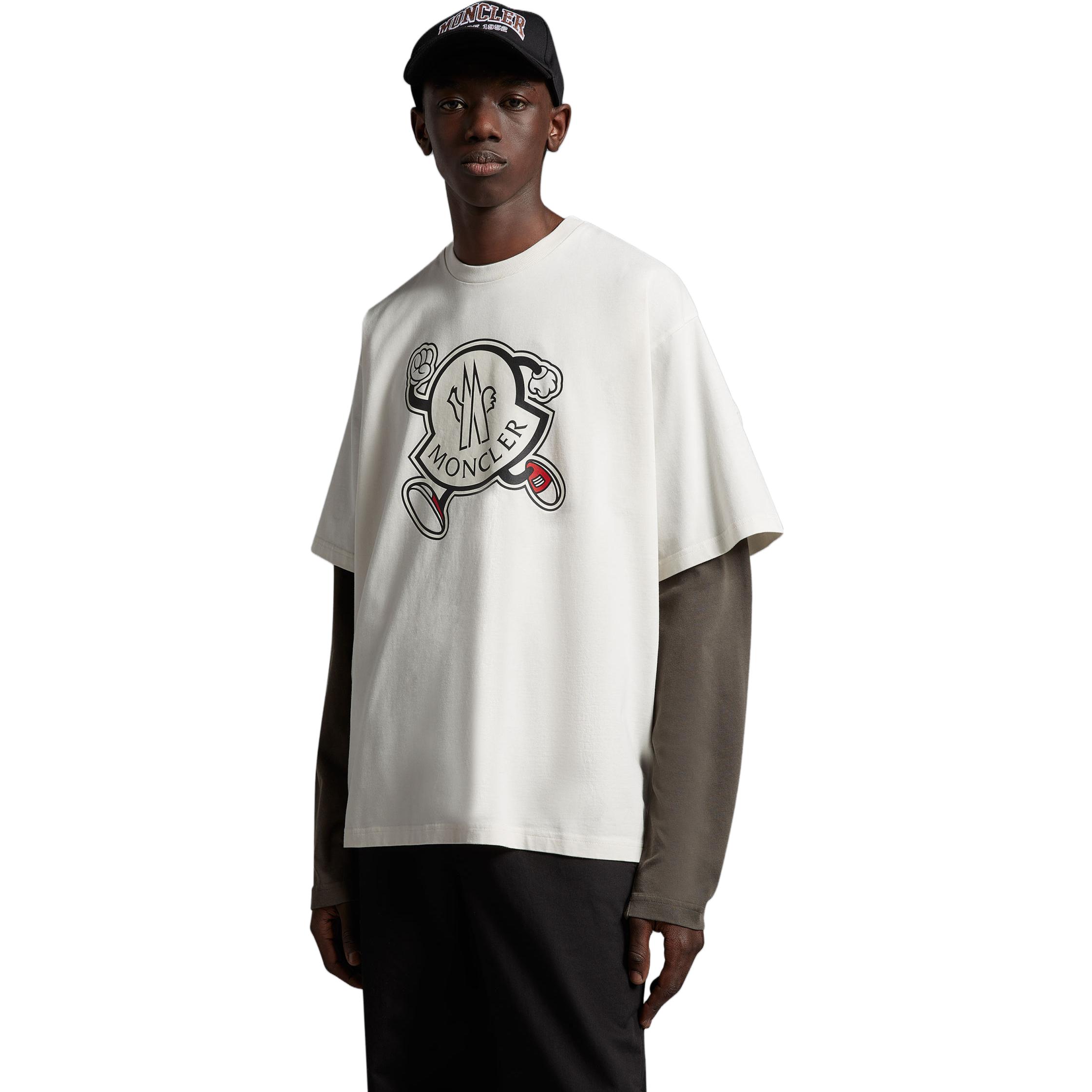 Purchase Moncler SS23 男款logo印花休閒短袖T恤 米白色 I10918C00010M2643034