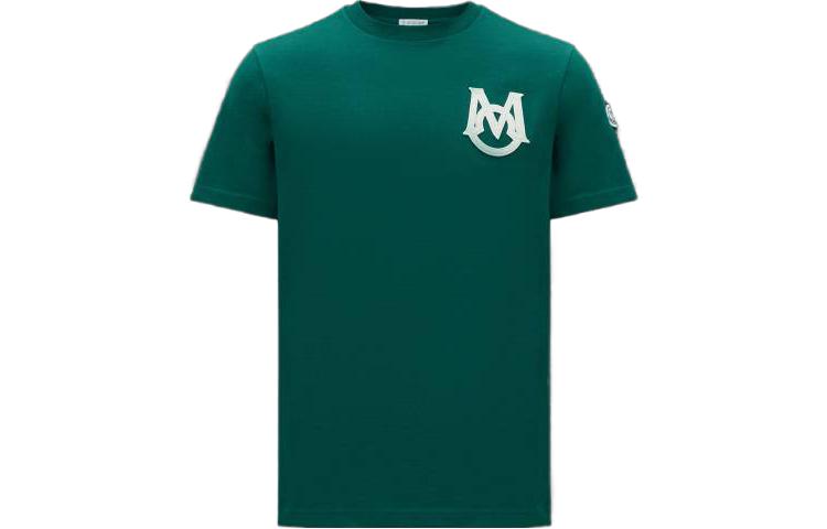Moncler SS23 Logo Print Crewneck Short Sleeve T-Shirt Olive Green I20918C000048390T875