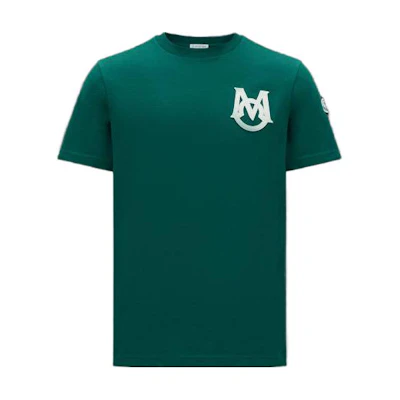 Moncler SS23 Logo Print Crewneck Short Sleeve T-Shirt Olive Green I20918C000048390T875
