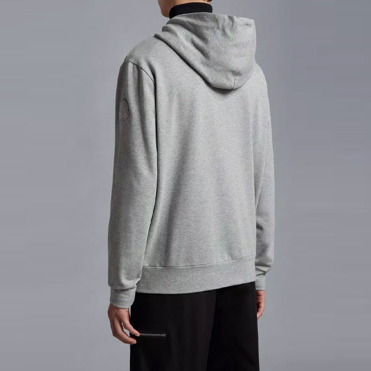 Purchase Moncler SS23 Logo Print Drawstring Hoodie  Grey. I10918G00024899WI984