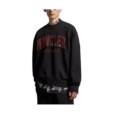 Moncler SS23 Logo Print Pullover Long Sleeve Sweatshirt Black (Men’s) I10918G00019M2642999