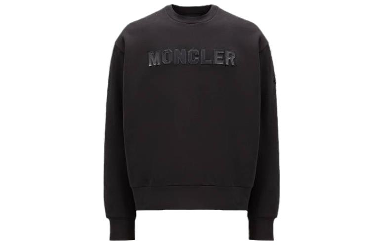 Moncler SS23 Logo Sweatshirt Black Long-Sleeve Crewneck I20918G00012809KX999