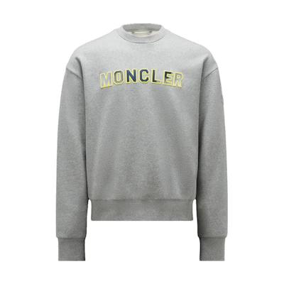 Moncler SS23 Logo Sweatshirt Grey Crewneck Pullover for Men I20918G00012809KX984