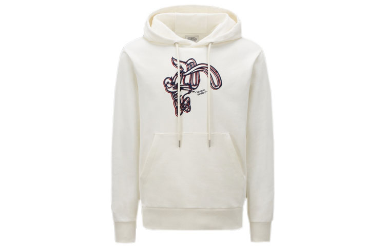 Moncler SS23 Lunar New Year Animal Embroidery Hoodie White Mens I10918G00030899WC032