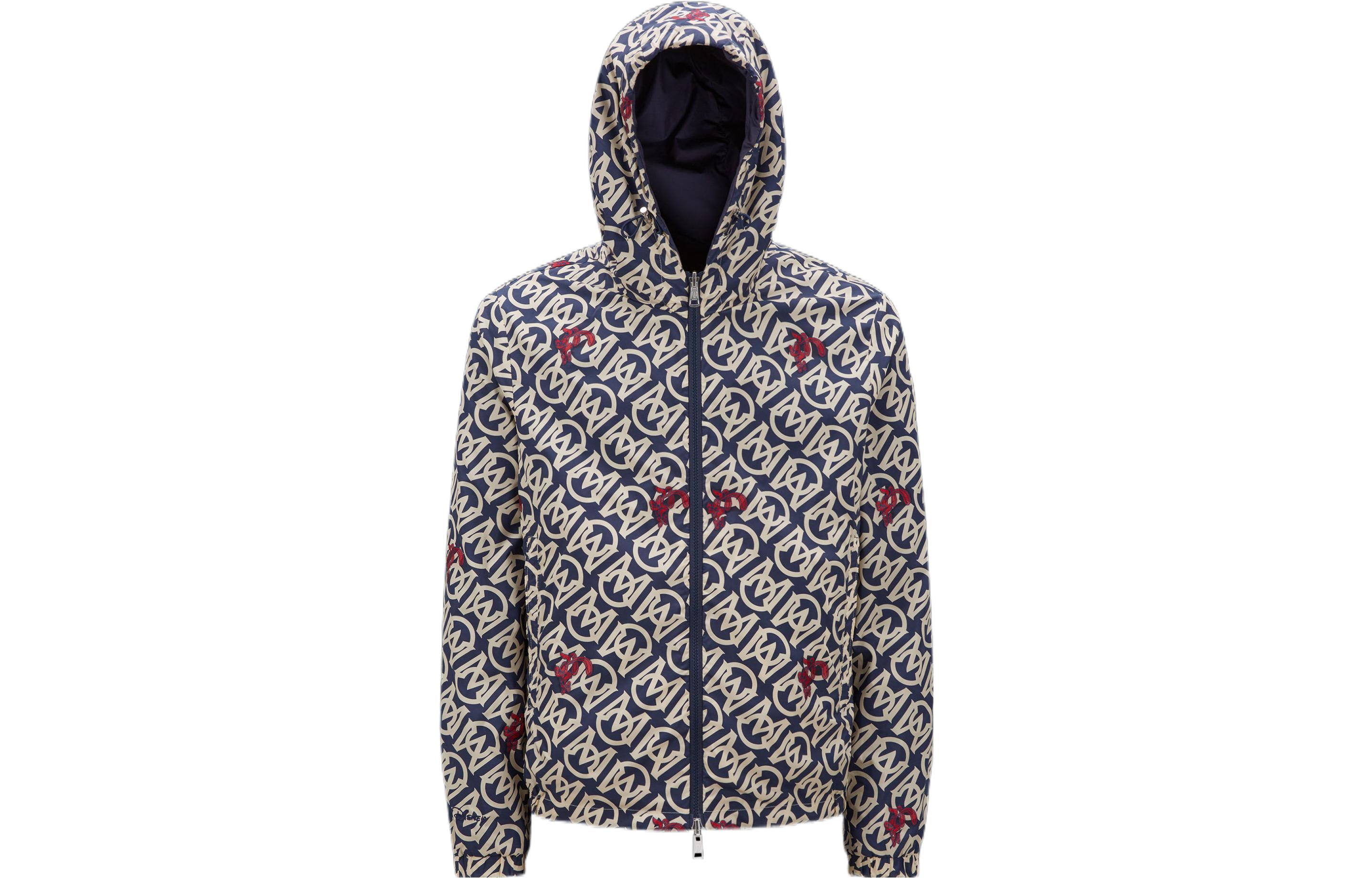 Moncler SS23 Lunar New Year Liesse Reversible Letter Print Hoodie Navy Mens I10911A00094596OMF72