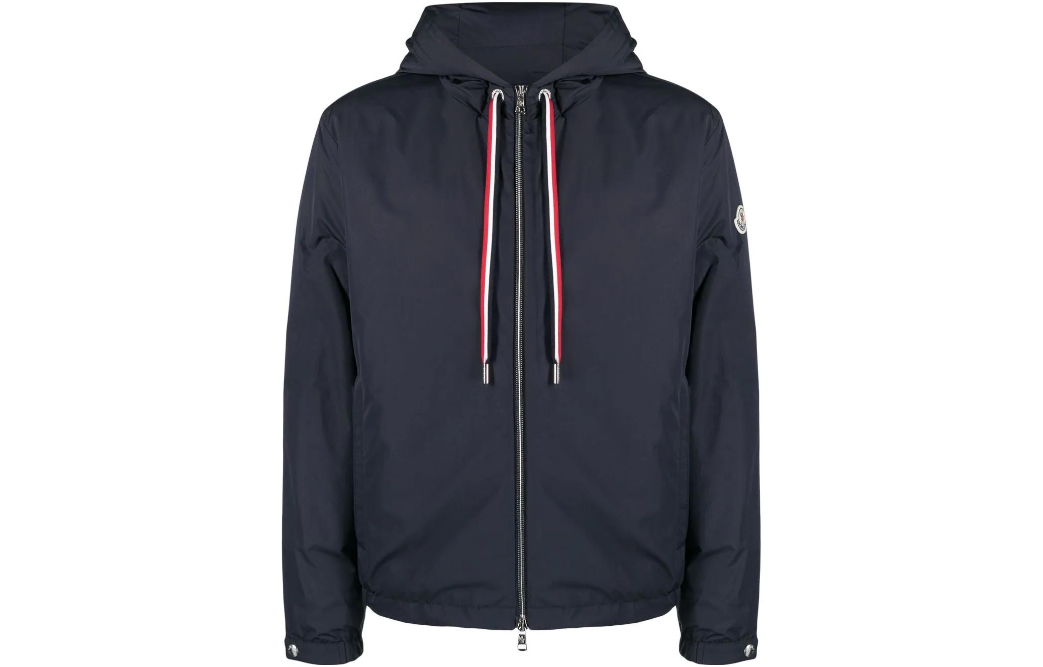 Moncler SS23 Midnight Blue Striped Rope Badge Jacket Men I10911A0006754A9174S