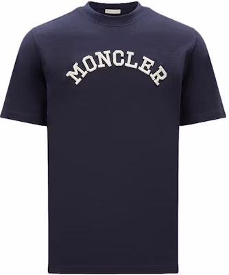 Moncler SS23 Navy Blue Embroidered Logo Crewneck T-Shirt Fit. I20918C0006489AA2778 Buy Moncler SS23 Navy Blue Embroidered Logo Crewneck T-Shirt Fit. I20918C0006489AA2778