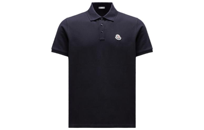 Moncler SS23 Navy Blue Logo Short Sleeve Polo Shirt I20918A000128455677X 圖 2