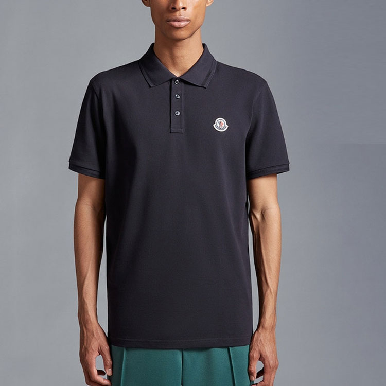Moncler SS23 Navy Blue Logo Short Sleeve Polo Shirt I20918A000128455677X 圖 3