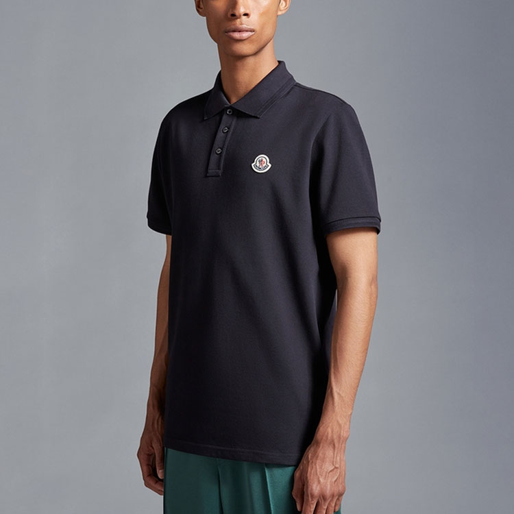 Moncler SS23 Navy Blue Logo Short Sleeve Polo Shirt I20918A000128455677X 圖 5