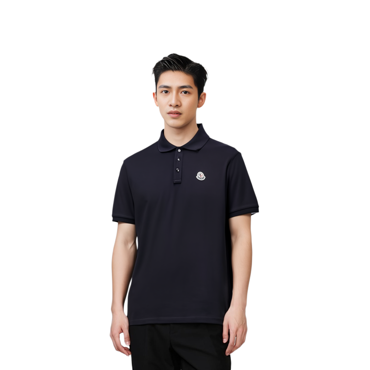 Moncler SS23 Navy Blue Logo Short Sleeve Polo Shirt I20918A000128455677X 圖 6