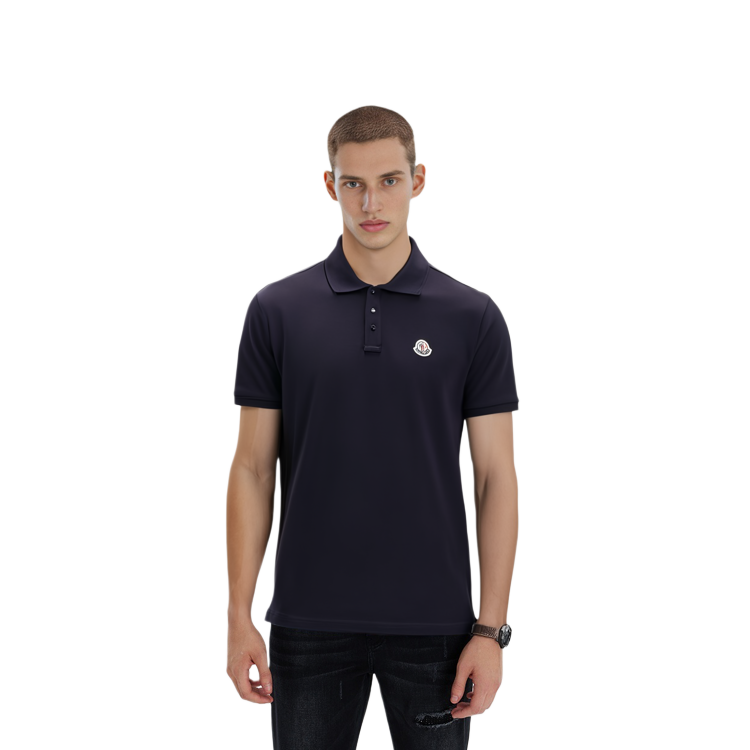 Moncler SS23 Navy Blue Logo Short Sleeve Polo Shirt I20918A000128455677X 圖 7