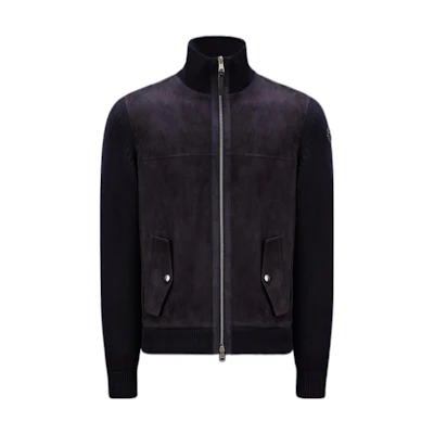 Moncler SS23 Navy Blue Panel High Neck Zip Jacket Long Sleeve I10919B00015M1509742