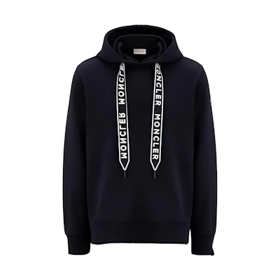 Moncler SS23 Navy Blue Plain Logo Patch Casual Hoodie I10918G00023809KR778