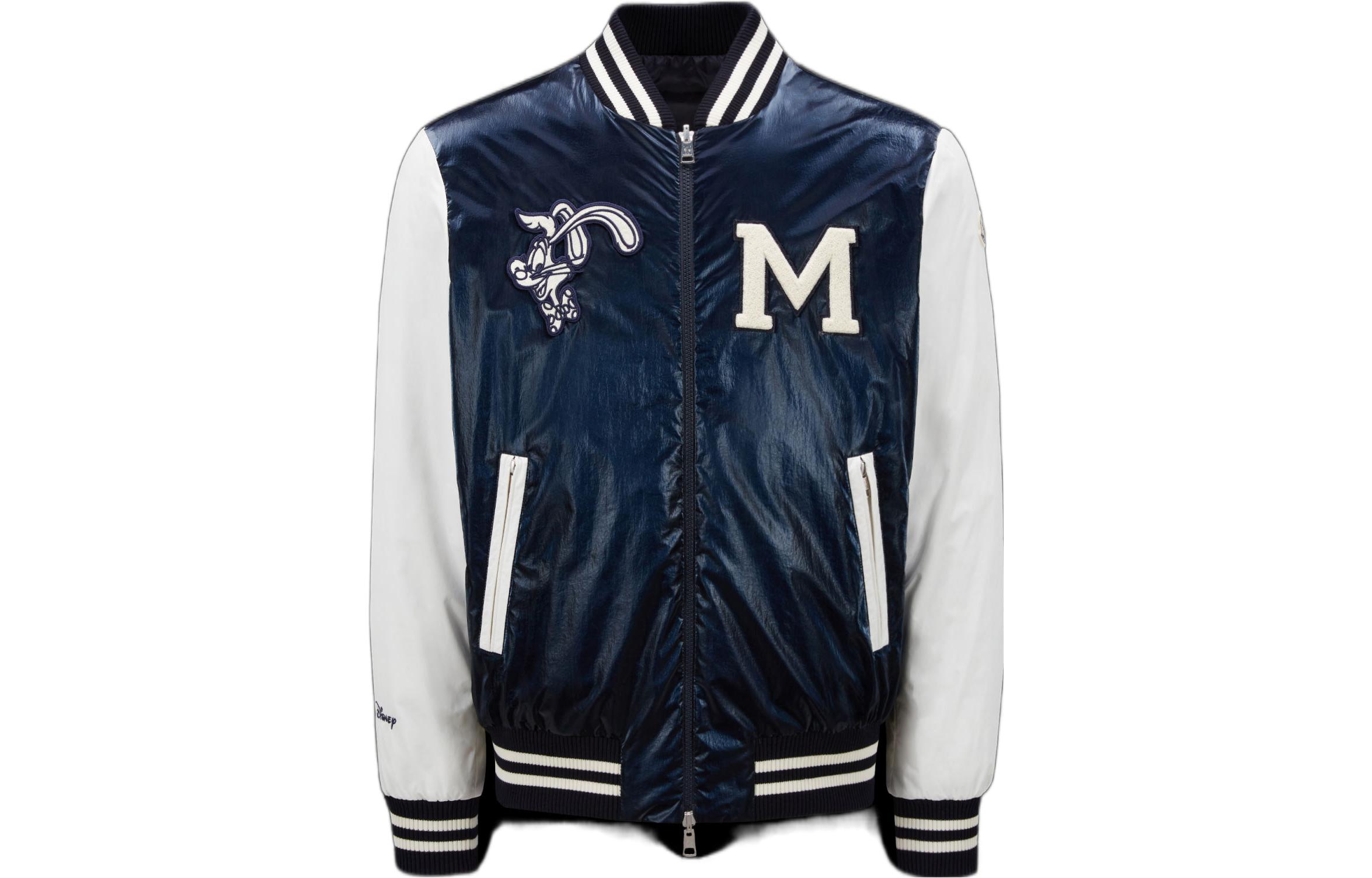 Moncler SS23 Navy Blue Slim Fit Jacket with Zipper Pockets I10911A0007453A3H742