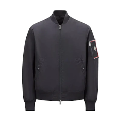 Moncler SS23 Navy Blue Solid Color Baseball Collar Jacket for Men I10911A0015654A81778
