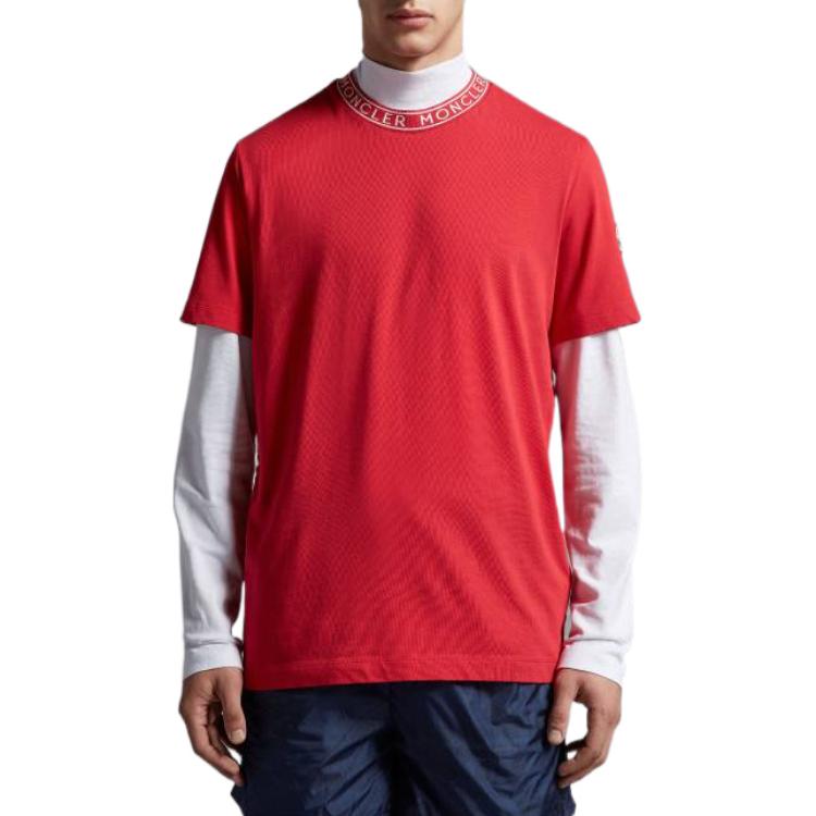 Moncler SS23 Red Crewneck T-Shirt with Letter Print I10918C000128390T477 圖 3