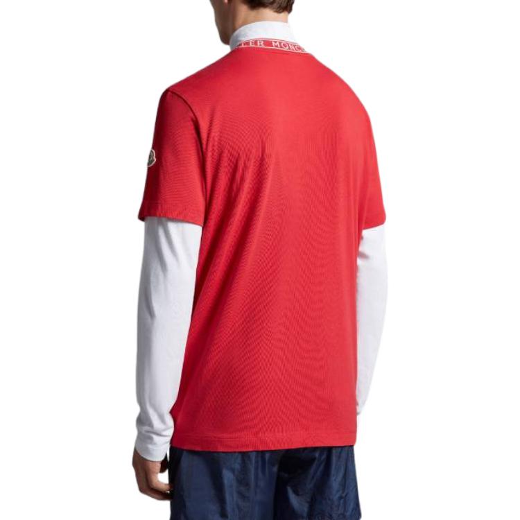 Moncler SS23 Red Crewneck T-Shirt with Letter Print I10918C000128390T477 圖 4