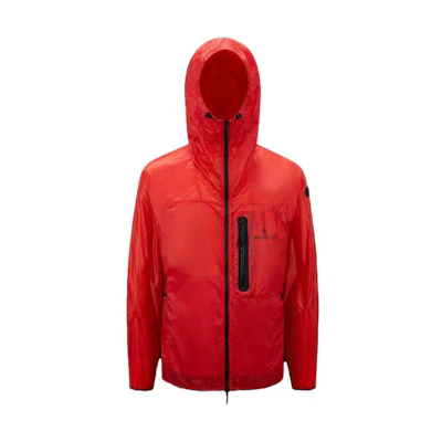 Moncler SS23 Red Solid Color Hooded Zipper Jacket for Men I10911A001035327945I