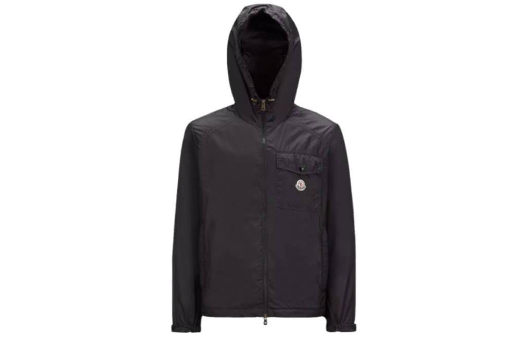 Order Moncler SS23 Jaket Lengan Panjang Hitam Samakar Logo Patch Solid. I10911A00152595F3999