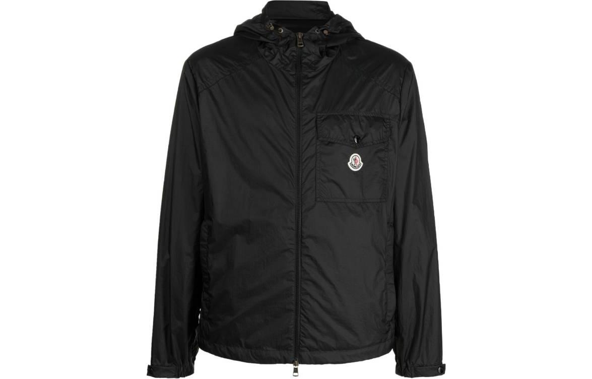 Order Chaqueta Negra con Capucha Moncler SS23 Samakar Logo Patch 1A00152595F3SAMAKAR999