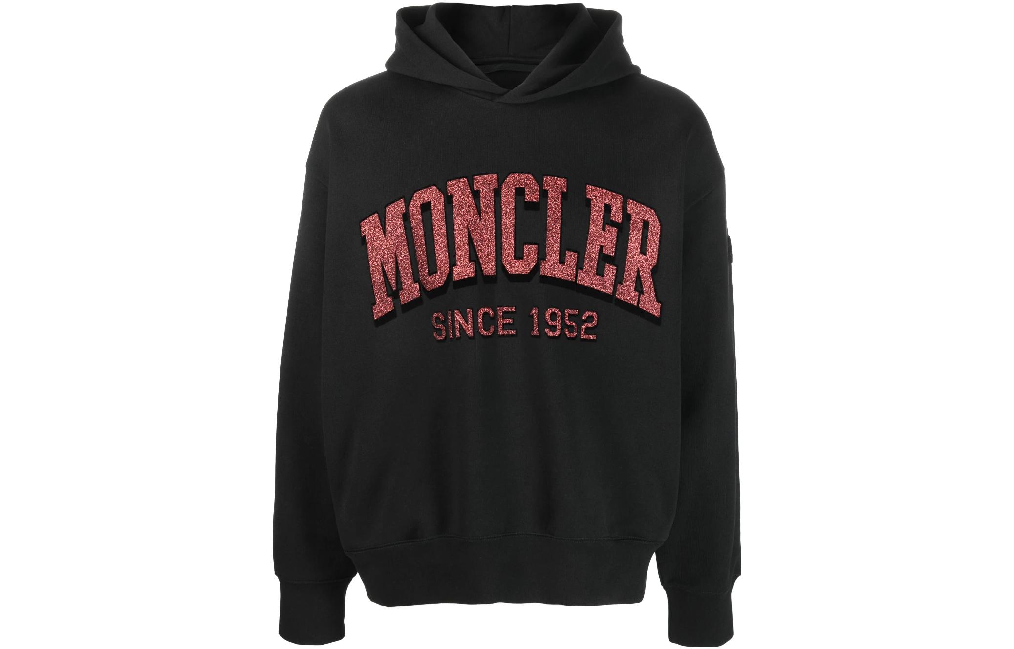 Moncler SS23 Sequin Logo Printed Loose Fit Pullover Hoodie for Men. I10918G00020M2642 圖 2