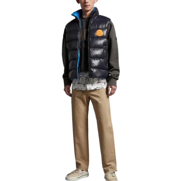 Shop Moncler SS23 Ski Season Parke Black Down Vest Unisex Short High-Neck Jacket. I10911A00046M2648P97