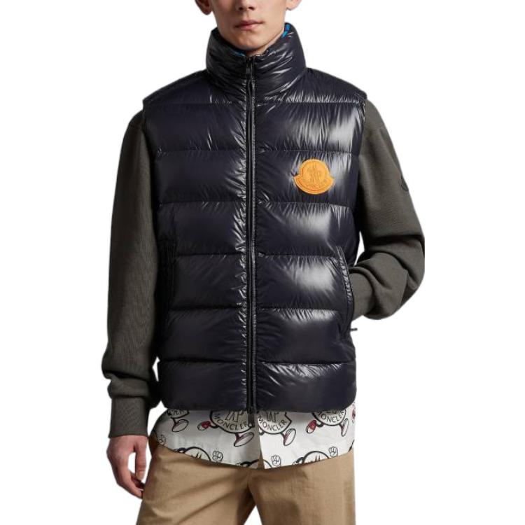 Purchase Moncler SS23 Ski Season Parke Black Down Vest Unisex Short High-Neck Jacket. I10911A00046M2648P97