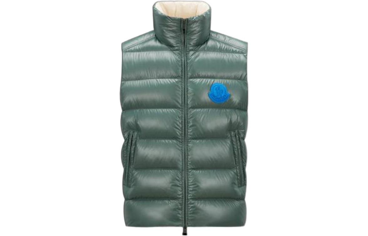Moncler SS23 Ski Season Parke Green Down Vest  Badge Logo Stand Collar I10911A00046M2648P80 圖 2