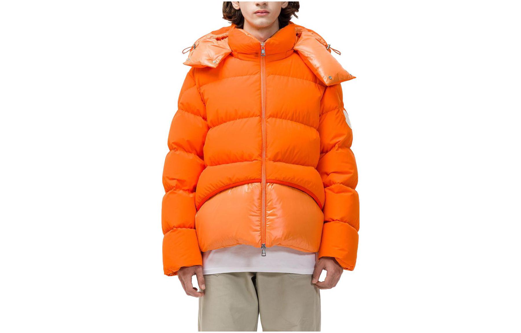 Moncler SS23 Solid Color Hooded Long Sleeve Down Jacket Orange 1A00031-M2012-P33