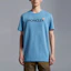Shop Moncler SS23 纯色标志印花蓝色T恤 I10918C000648390T722