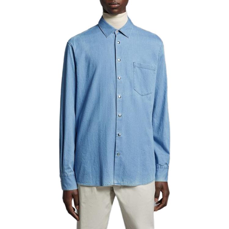 Moncler SS23 Solid Color Long Sleeve Shirt for Men. I10912F00004596RT77A 圖 3