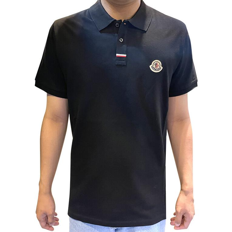 Shop Moncler 男款SS23純色短袖直版POLO衫 8A00029-899UR-999
