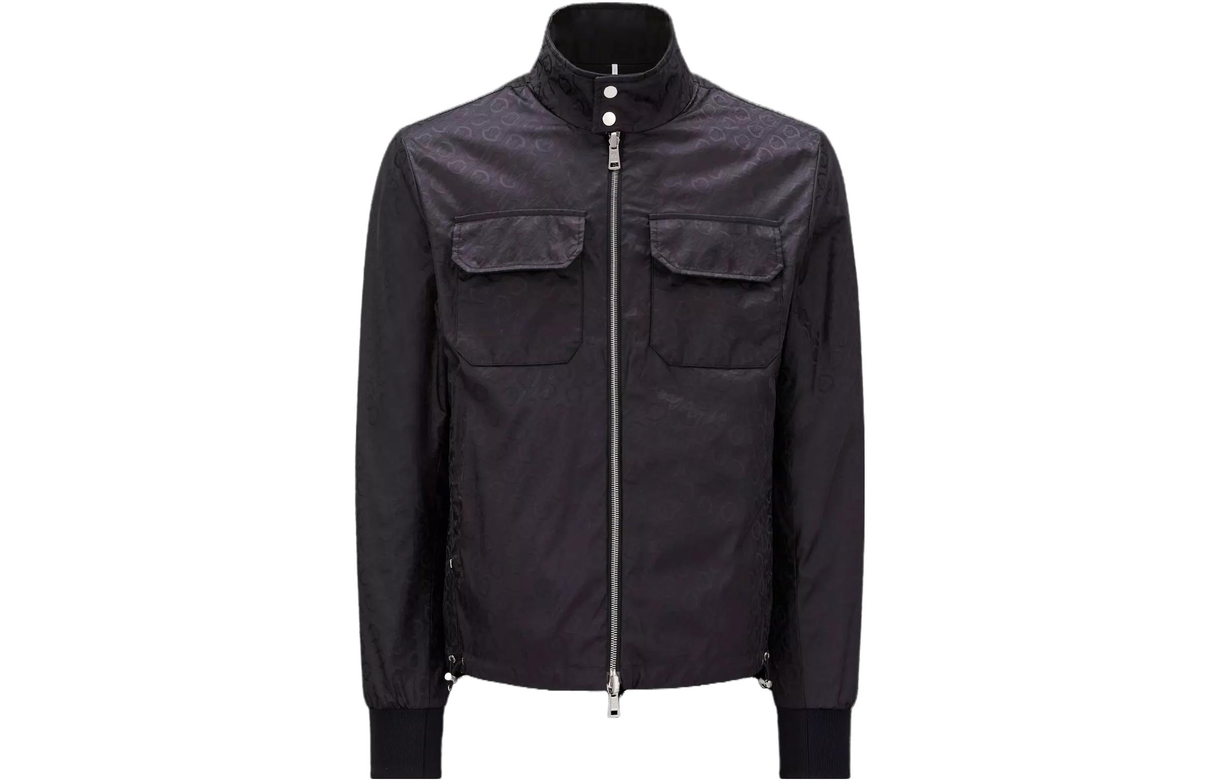 Moncler SS23 Solid Color Stand Collar Jacket Black I10911A00128M2960999